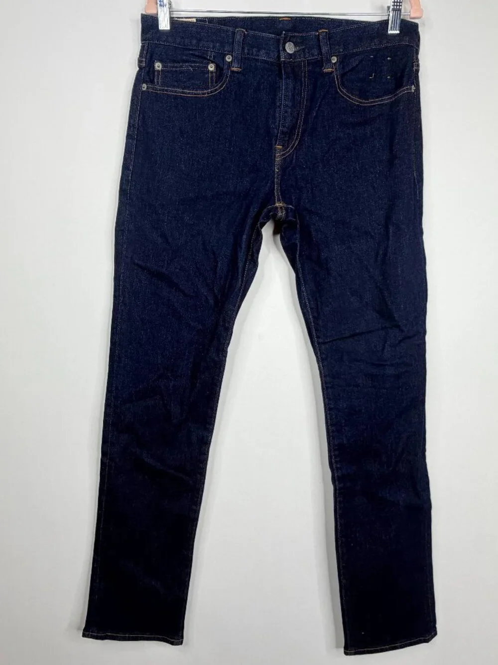 J Crew 484 Jeans Kaihara Japanese Selvedge Denim Mid Rise Dark Wash 33 #A3078
